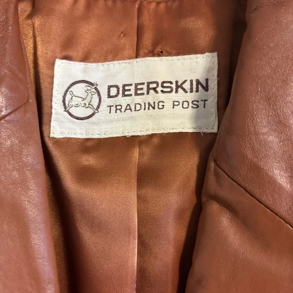 Vintage 70’s 100% Real Leather Tobacco Brown Short Leather Jacket Sm/Med measure - Picture 7 of 8